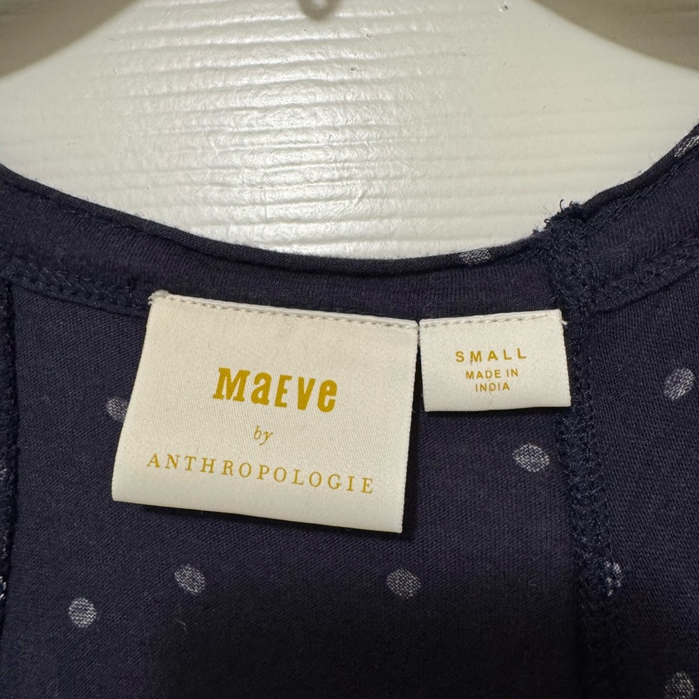 Maeve by Anthropologie navy polka dot blouse. - Picture 6 of 6